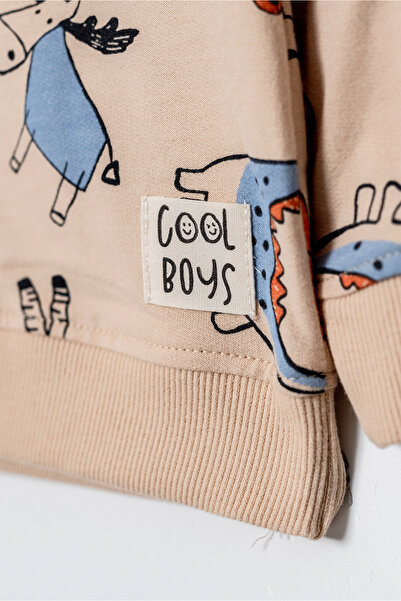 Tuffy Kids Boy's Knitted Suit - Hooded and Animal Print