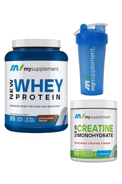 MYSUPPLEMENT 864g 36 Servies Chocolate Flavored Protein Powder - Creatine 250Gr 50 Servies (Whey Protein)