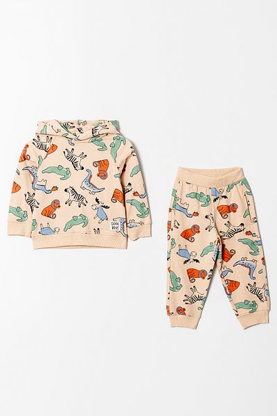 Tuffy Kids Boy's Knitted Suit - Hooded and Animal Print