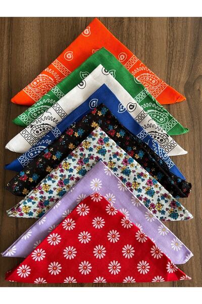 Gülerbandana by yunus güler مجموعة باندانا بنمط عرقي مختلط مكونة من 8 قطع