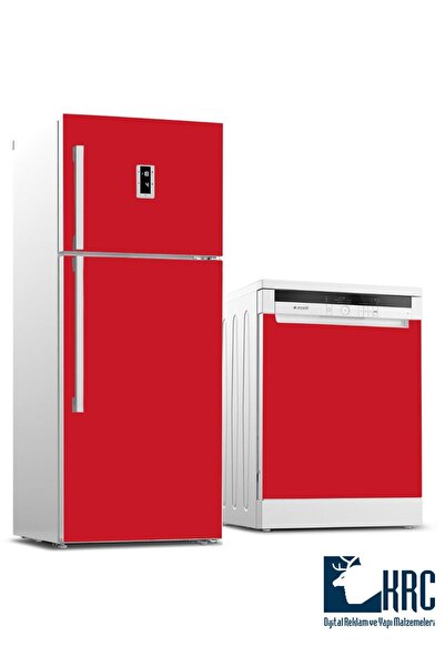 KRCDİJİTAL Parlak Kırmızı Buzdolabı Kaplama Folyosu 122cmx2m Kendinden Yapışkanlı