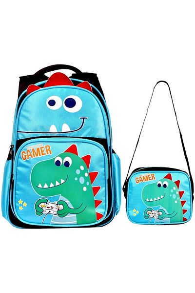 Alanç Gift Imprimat personalizat pentru băieți - Rucsac pentru școală primară impermeabil și ortopedic + cutie de prânz