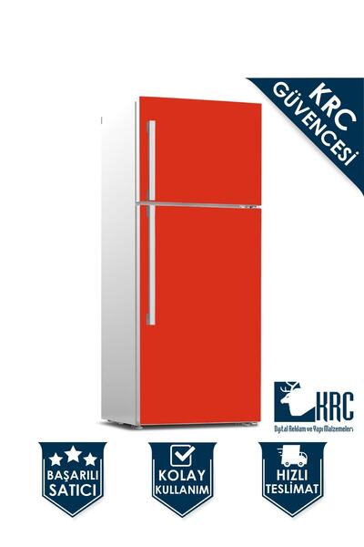 KRCDİJİTAL Parlak Kırmızı Buzdolabı Kaplama Folyosu 122cmx2m Kendinden Yapışkanlı