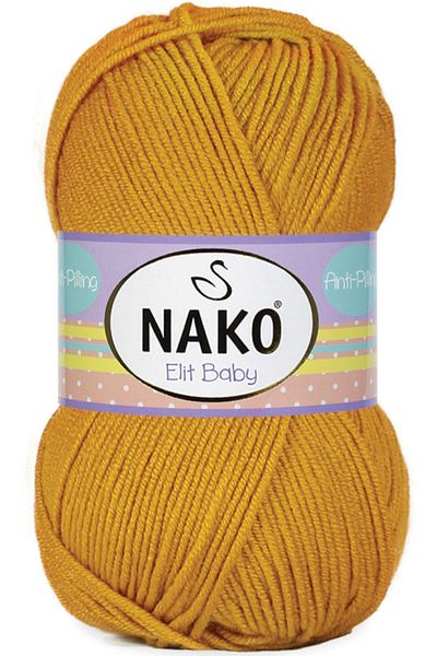 NAKO Elite Baby - Φωτεινό χρυσό μωρό μαλλί, πλεκτό που δεν κολλάει 1636