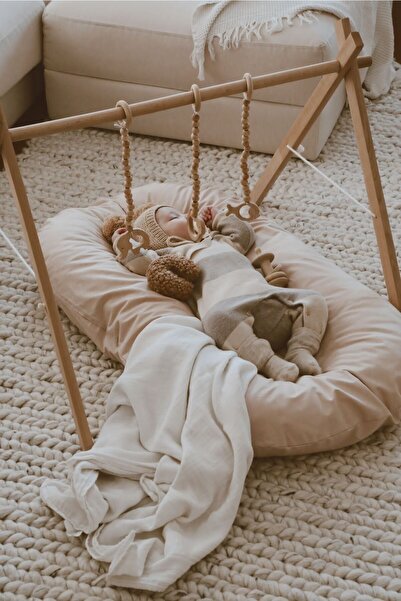 DERY BABY Babynest Bebek Yatağı Ahşap Oyun Alanı Baby Gym Sallanan Oyuncaklar...