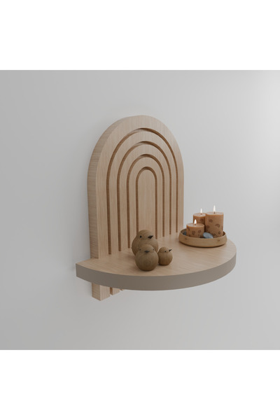 WoodArtDesign Semplice Yarım Oval Duvar Rafı