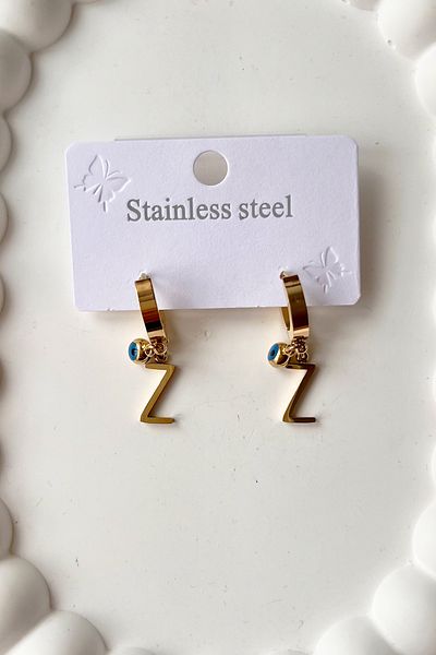 Fubena 316l Steel Earrings with Double Letter