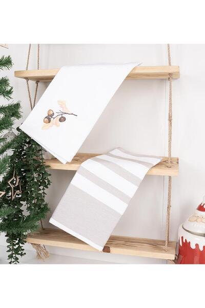 Baveno 2-piece 50x70 Cm Pique Patterned 100% Cotton Kitchen Towel Set - Baven...