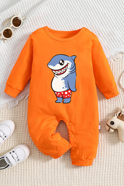 ADABEBEK Baby Swimming Shark Printed Jumpsuit - 22034