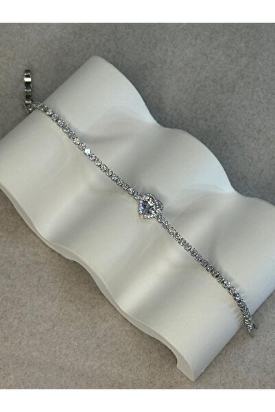 CT STONES Pandora Model Çelik Su Yolu Kalpli Bileklik