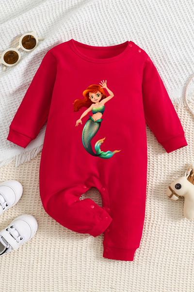 ADABEBEK Mermaid Printed Baby Girl Soft Jumpsuit - 20217