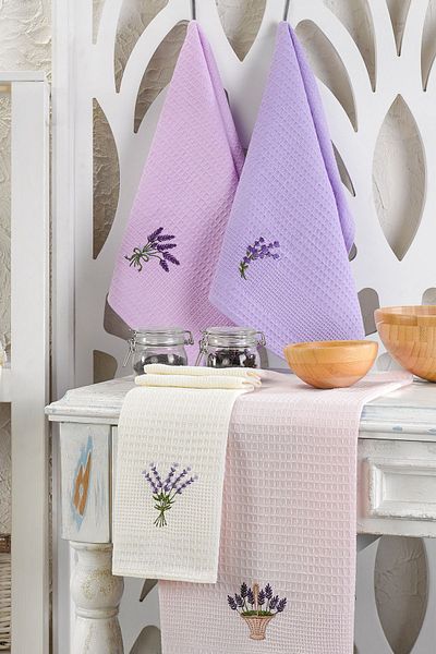Eponj Home 6 Συσκευασία Κεντημένη Χαρτοπετσέτα Λεβάντας - 40x60