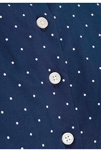 diess giyim LACİVERT PUANTİYELİ  PAMUKLU  KADIN İÇ CROP