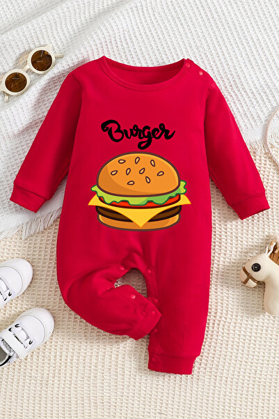 ADABEBEK 10058 Model Burger Printed Jumpsuit