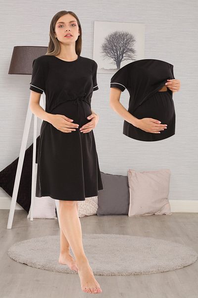 Effort Pijama Μαύρο φόρεμα εγκυμοσύνης Lohusahamile Breastfeeding 8070