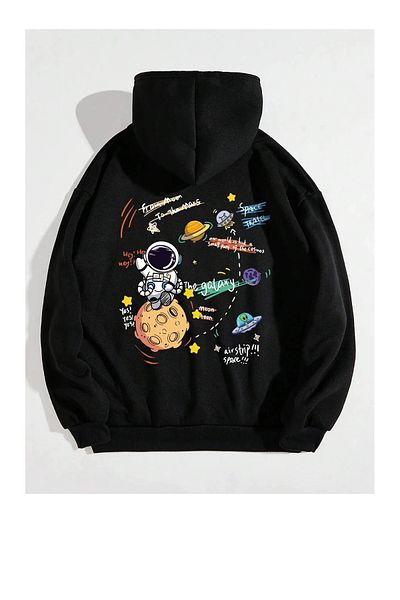 Revasser Βαμβακερό φούτερ με κουκούλα Galaxy Color Unisex Oversize - Special Printed