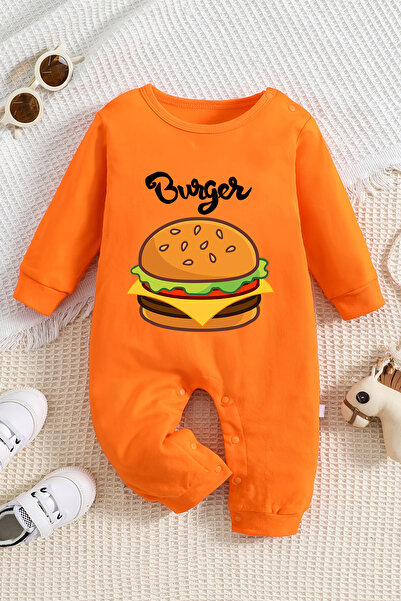 ADABEBEK 10058 Model Burger Printed Jumpsuit