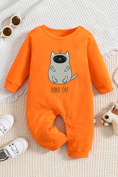 ADABEBEK Robo Cat Patterned Baby Jumpsuit - 22208