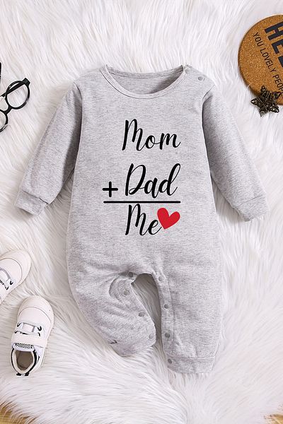 ADABEBEK ثوب فضفاض للأطفال على شكل قلب - Mom Dad + Me مطبوع، طراز 22014