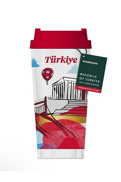 Starbucks ® Türkiye 100th Anniversary Special Series Stainless Steel Thermos - Red - 473 ml
