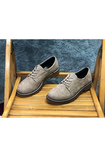 KAFKASLAR AYAKKABI Unisex Stringed Non-Slip Sole Suede Classic Model Oxford Shoes