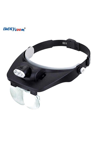 Nikula 3 Ledli Büyüteç Gözlük Kafa Büyüteci Işıklı 1.2x 1.8x 2.5x 3.5x