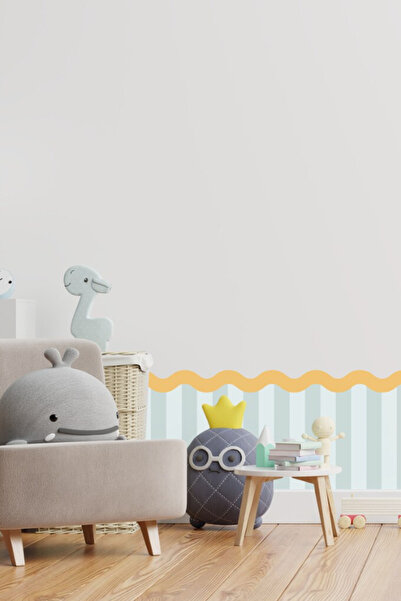 Duende Sticker -dalgalı 2 Renkli Dekoratif Çit Detaylı Genç-çocuk Odası Duvar...