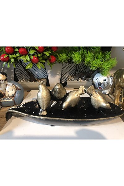 Atak Hediyelik Dekoratif 4’lü kuş kayık yaprak tabak polyester