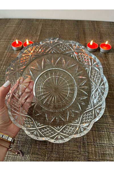 DİBA AVM 20 cm Crystal Glass Fruit Holder Serving Salad Cut - 1 Piece