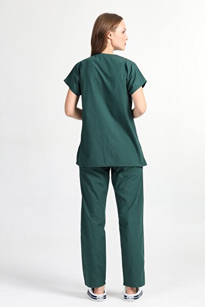 HEMİ Στολή νοσοκόμας και γιατρού Hunter Green Unisex Terry Cotton - Στολή νοσοκομείου με μανίκια νυχτερίδας