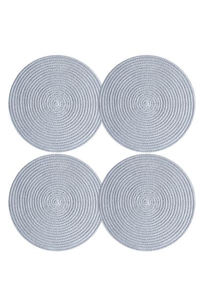 JAPPE 6-Piece Gray Knitted Wicker Charger - American Service
