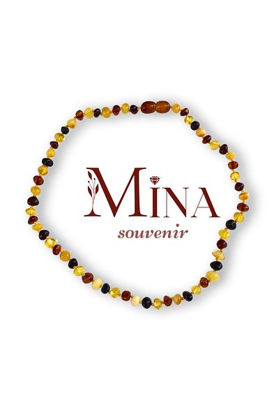 Mina Souvenir سوار الطفل العنبر المعتمد المهدئ والمريح - خيارات الألوان