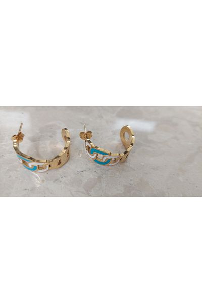 Trend Republic Gold Ring Mesh Steel Earrings