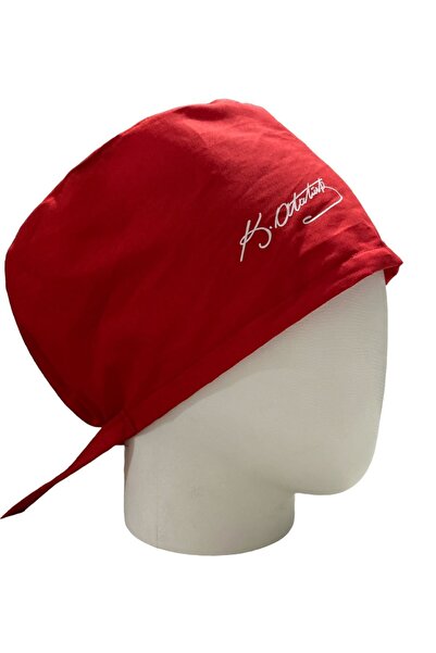 favori bonem Atatürk İmza Baskılı Tesettür Boy Doktor Bonesi Hemşire Bonesi A...