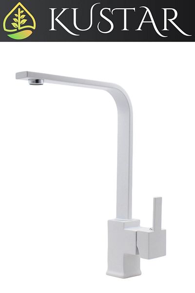 KUSTAR White Heavy Akre Luxury Open Close Kitchen Sink Faucet