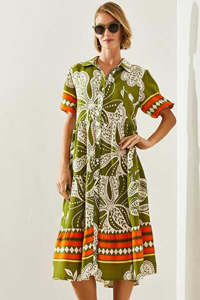 Bianco Lucci Viscose Women's Dress - Collared and Buttoned