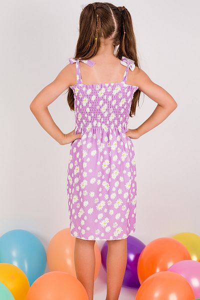 HÇM Flower Patterned Strappy Girl's Dress - B35