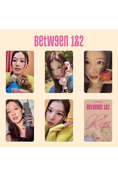 Kpop Dünyasi مجموعة بطاقات ألبوم موقعة من Twice Sana ''بين 1&2''