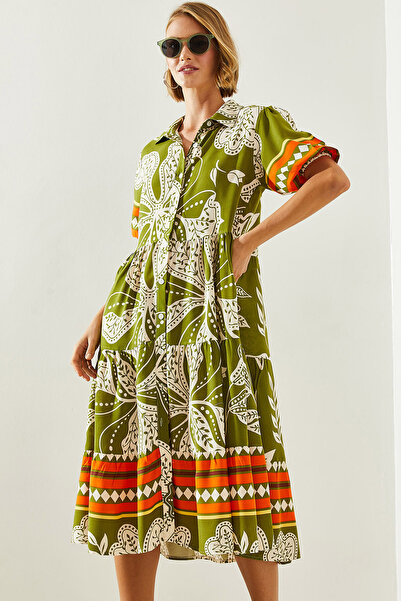 Bianco Lucci Viscose Women's Dress - Collared and Buttoned