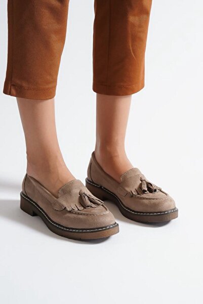 KAFKASLAR AYAKKABI Kaymaz Taban Corcik Süet Klasik Model Püsküllü Oxfort Ayak...