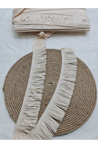Esteks Dantel ve Tekstil Aksesuarları 5 Meters Strip Cotton Fringe Sewing Thread
