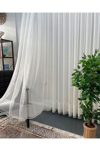 AleynaHome Natural Bordür Iron Nu vreau cortina din tifon stivă scăzută