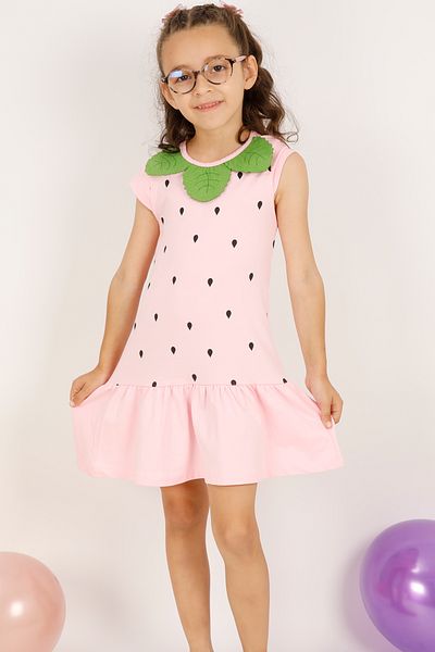 HÇM Strawberry Patterned Girl's Dress - A38