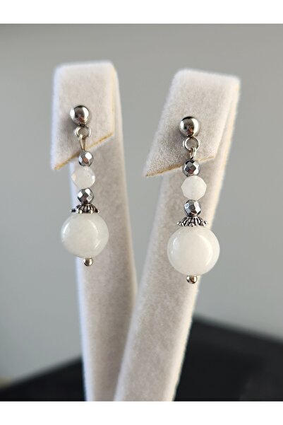 Home الحجر الطبيعي Moonstone استرخى الأقراط الصلب