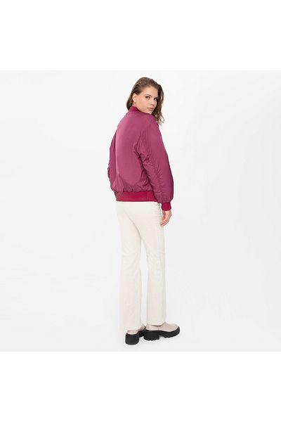 Desa Anna Purple Women's Double-Sided Leather Bomber Jacket