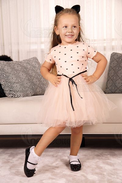 neocotton Κοντομάνικο φόρεμα για κορίτσια με τούλι Sweetheart για γενέθλια και ειδικές περιστάσεις