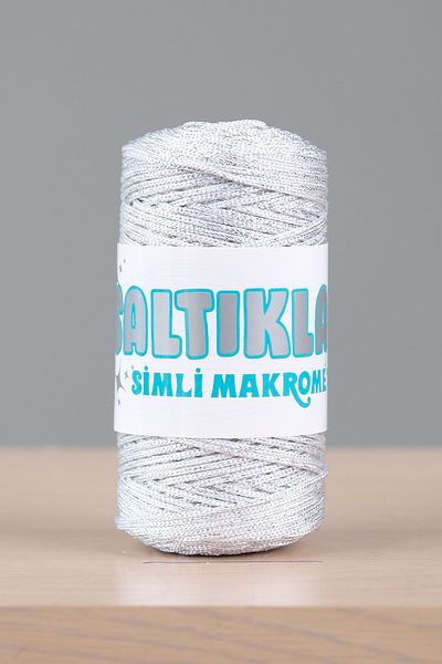 SALTIKLAR Premium Glitter Macrame Floss - 100Gr 3mm White, Sg-01