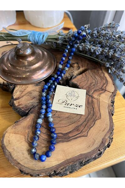 parze doğaltaş قلادة من حجر اللازورد الطبيعي بطول 6 مم