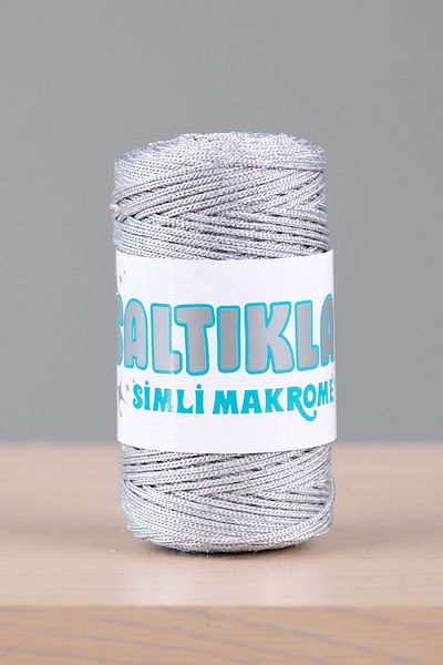 SALTIKLAR Premium 3mm Glitter Macrame Lanyard - 100Gr Light Gray Sg-34