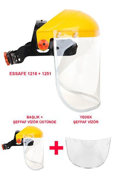 Essafe YÜZ KORUYUCU SİPERLİK ŞEFFAF - 1 ADET 1218 ESSAFE BAŞLIK +2 ADET 1251 ...